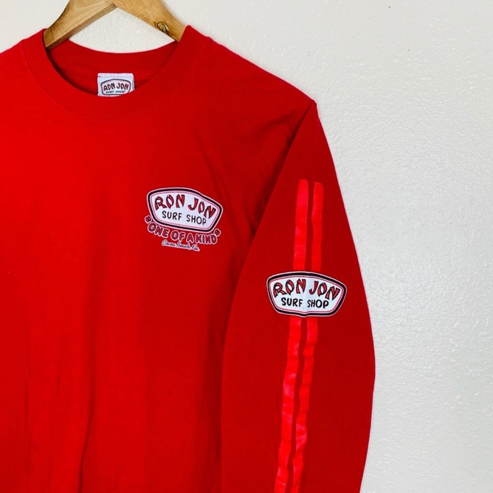 Ron Jon Surf Shop Red Logo Graphic Longsleeve Crewneck Shirt
